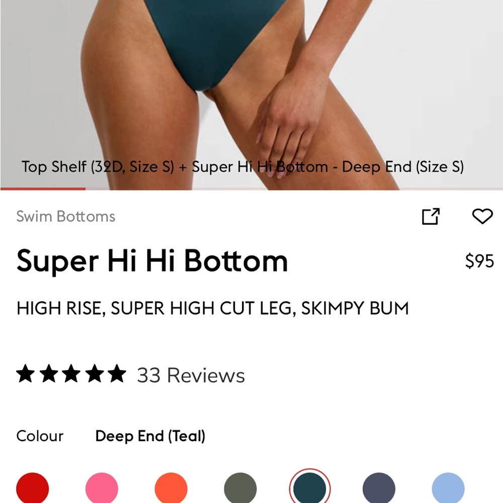 Left On Friday Super Hi Hi Bottom in Teal